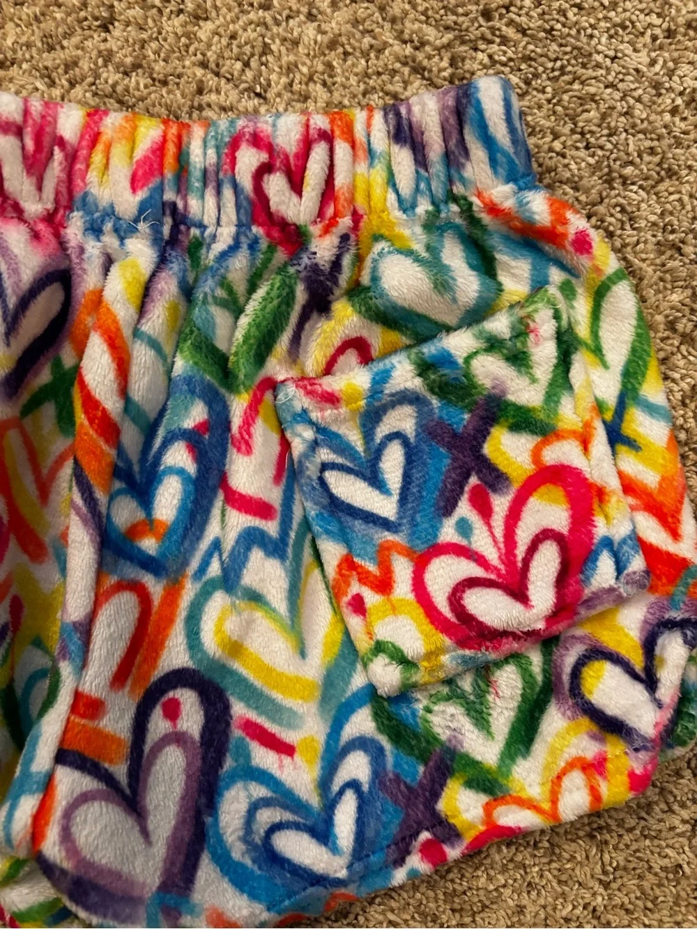 ISCREAM Corey Paige Hearts Plush shorts. Size S.